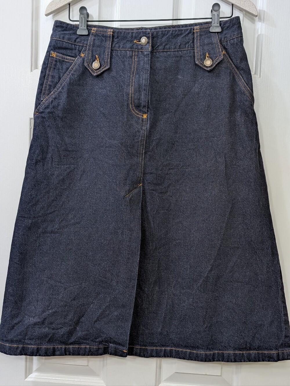 Dolce & Gabbana Dark Blue Denim Midi Skirt